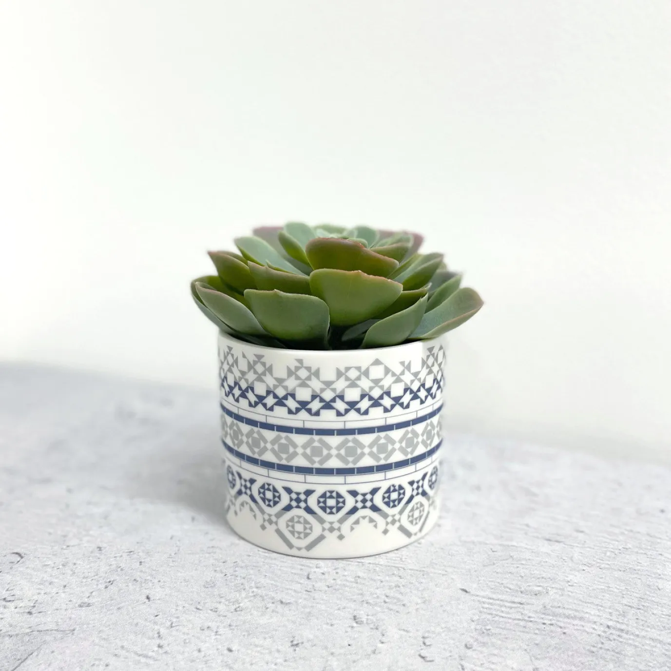Victorian Tiles Ceramic Planter Pot/Tea Light Holder