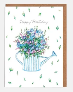 Watering Can Floral  Birthday Card
