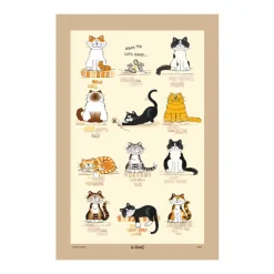 When the Cat's Away Tea Towel