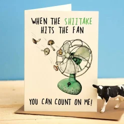 When The Shitake Hits The Fan Greetings Card