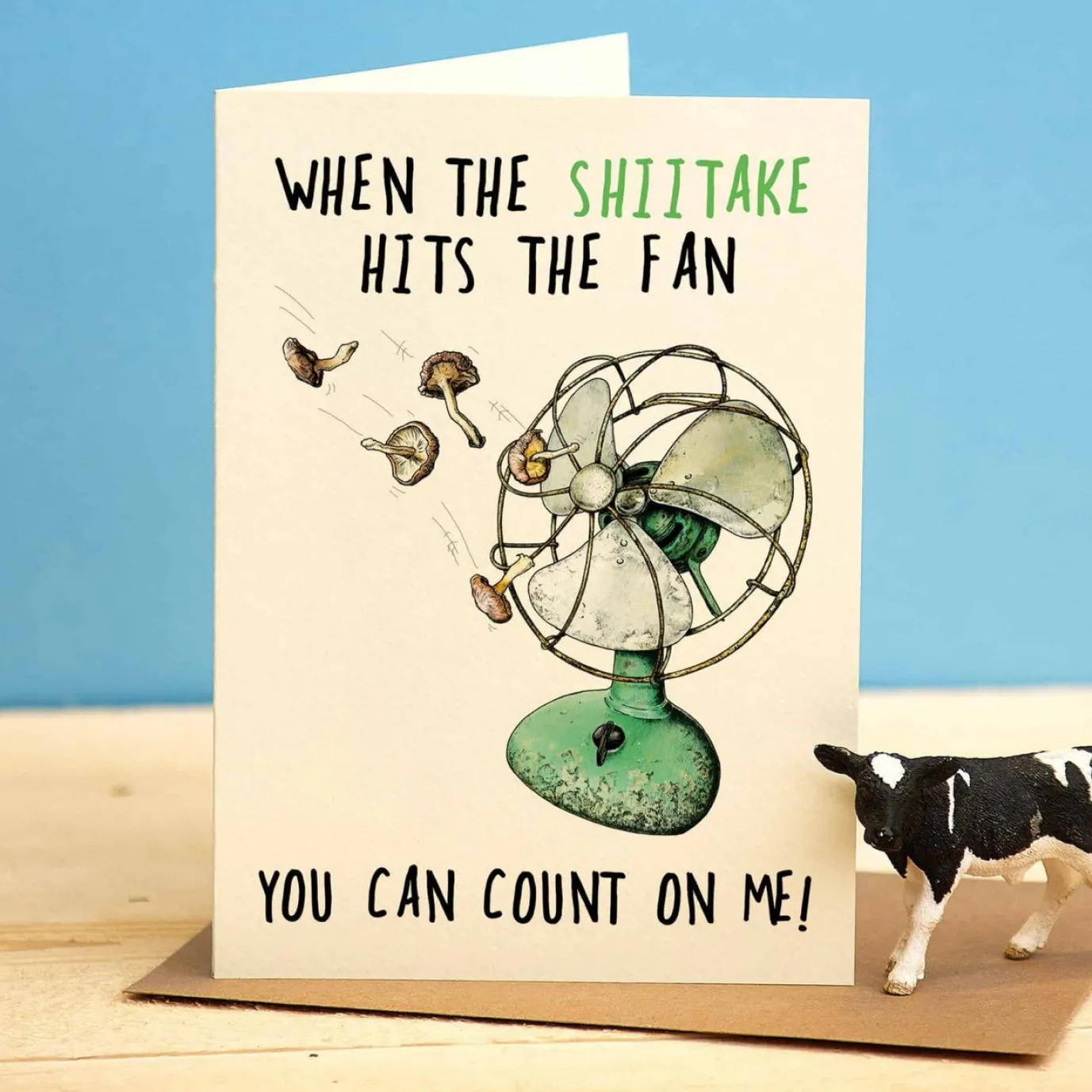 When The Shitake Hits The Fan Greetings Card