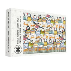 Woolly Puffins 1000 Piece Jigsaw Puzzle by Emma Ball