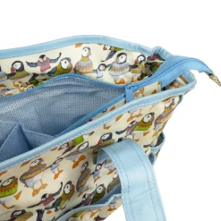 Woolly Puffins Large Oilskin Pocket Bag
