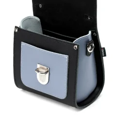 Zatchels Handmade Leather Sugarcube Blue Noir Small Handbag